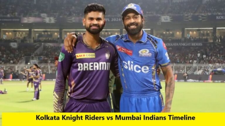 Kolkata Knight Riders vs Mumbai Indians Timeline